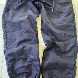 Pre Owned Excellent  Fenty Puma By Rihanna  Full Zip Rear Flare  Windbreaker Pants  Women  Navy Blue & Yellow  Size Medium