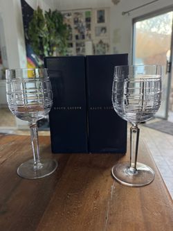 Ralph Lauren Crystal Wine Glasses Set of 2