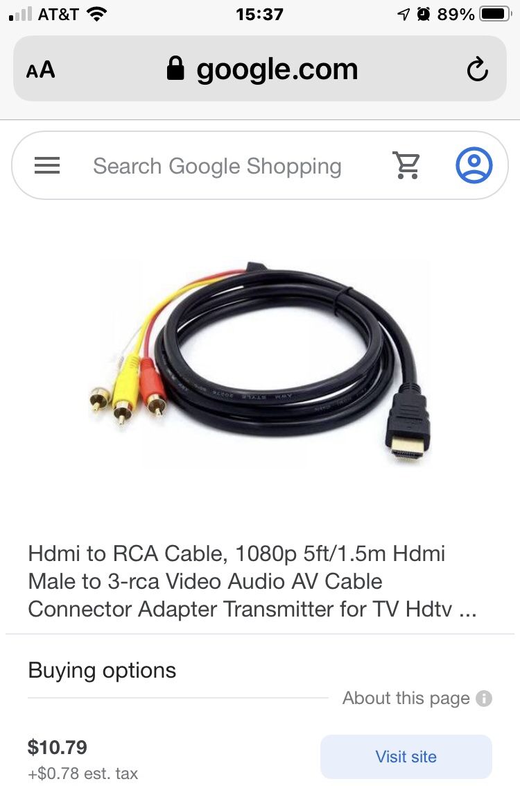 BRAND NEW HDTV TO RCA CABLE