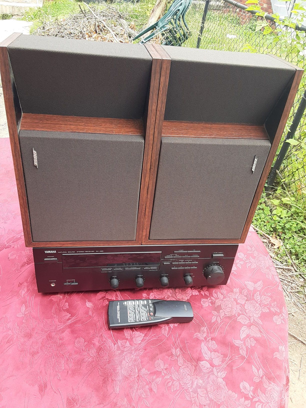 300 watts Yamaha receiver with remote control plus Bose 201 Speakers