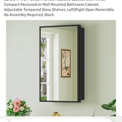 Buruis 14”x24” Small Framed Medicine Cabinet with Mirror