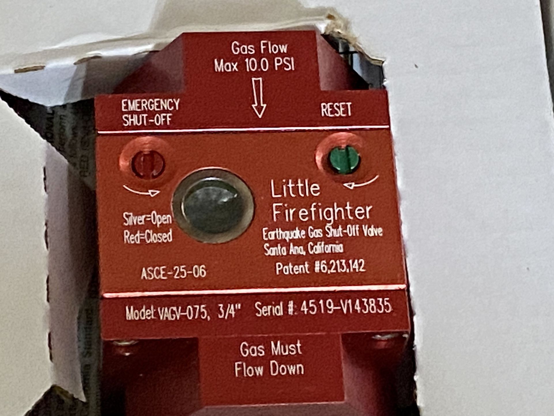 Little Firefighter Shut Off Valve 3/4”