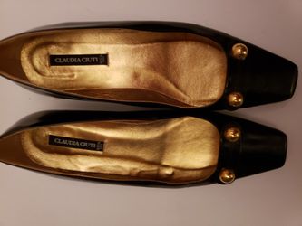 Italien Leather flat black shoes Claudia Ciuti 7M