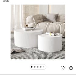 Modern White Coffee Table And End Table Set