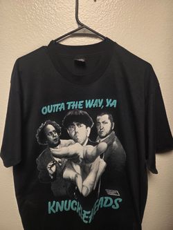 VTG 90s THREE STOOGES "Outta the way, Ya Knuckleheads" single stitch Changes XL