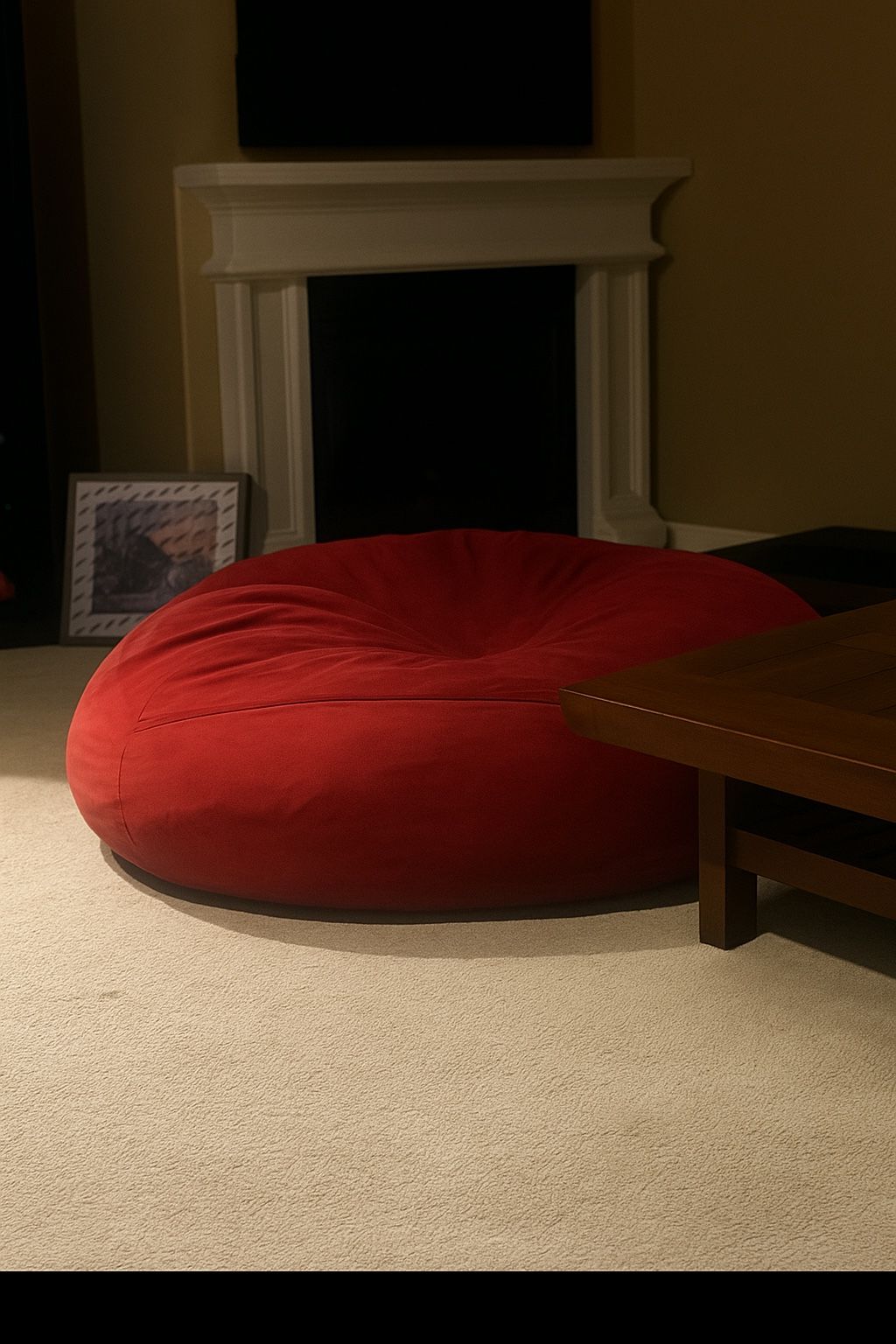 RED BEAN BAG CHAIR ADULT SIZE HOME DECOR LOUNGE SEATING MODERN COZYCORE