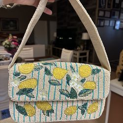 Lemon beaded bag