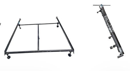 Dark brown metal adjustable full-queen metal bed frame w/center Support #135