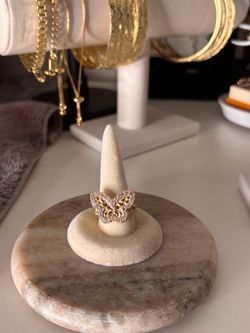 New 14k gold plated butterfly ring
