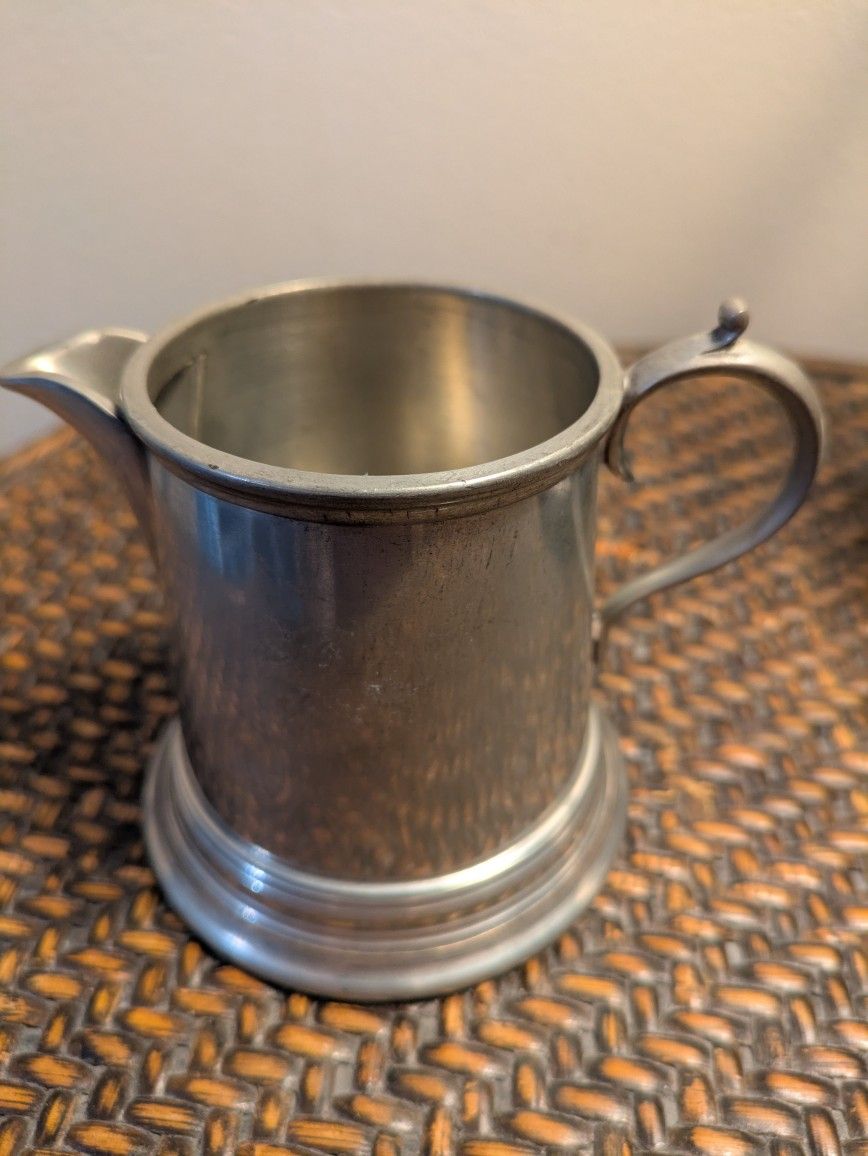 English Pewter Creamer Pitcher 3.5" Tall