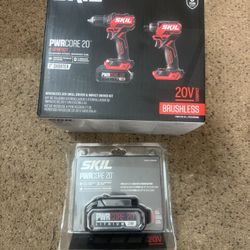 SKIL PWRCore 20V Brushless Drill & Impact Combo + Extra Battery (NEW)
