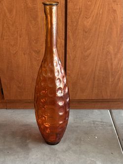 Large Orange Flower Vase