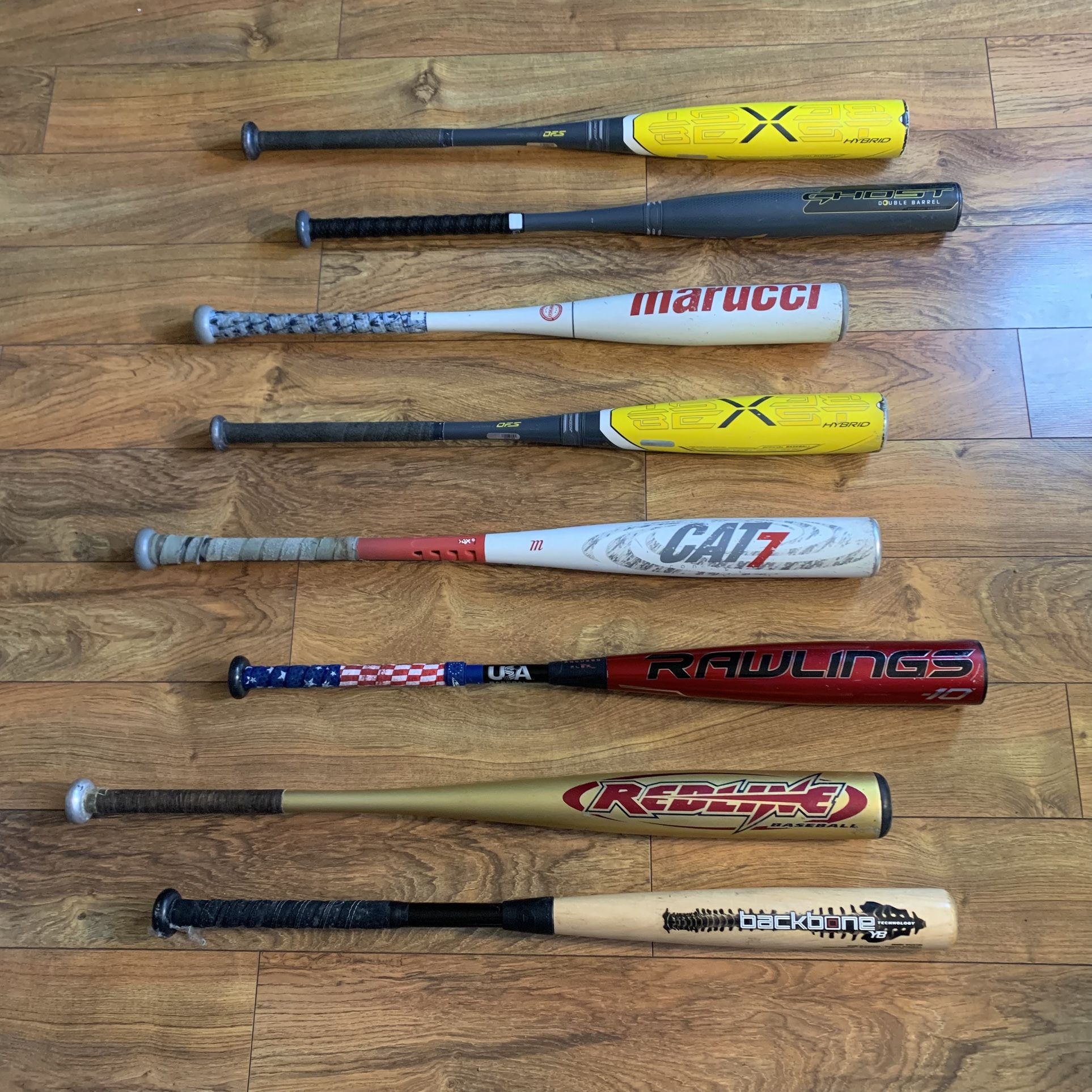 Baseball bat collection Easton Marucci Rawlings 