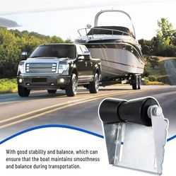 8 inch Boat Trailer Keel Roller with Bracket Assembly Kit Boat Trailer Roller Galvanized Steel Black Rubber