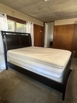 Queen bed frame with box spring included