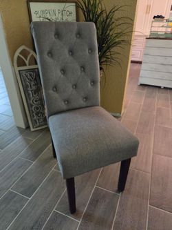 Modern Grey Tufted Dining Chairs - Set of 4