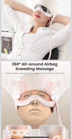 Electric Head Massager for Headaches, Eye Massager with Heat, Rechargeable Head and Eye Massage for Stress Relax, Fatigue, Ideal for Rest & Relaxation