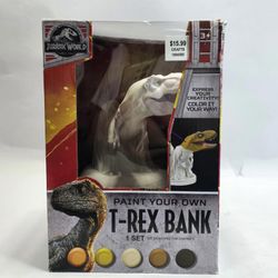 Jurassic World Fallen Kingdom Paint Your Own T-Rex Bank (New)