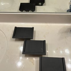 Three Black Small Floating Shelves In Great Condition