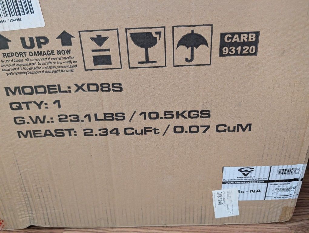 Cerwin Vega XD8S Pro Subwoofer 