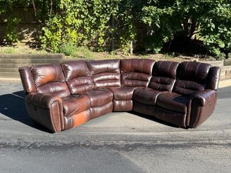 FREE Curbside DELIVERY – Flexsteel Genuine Leather Reclining Sectional