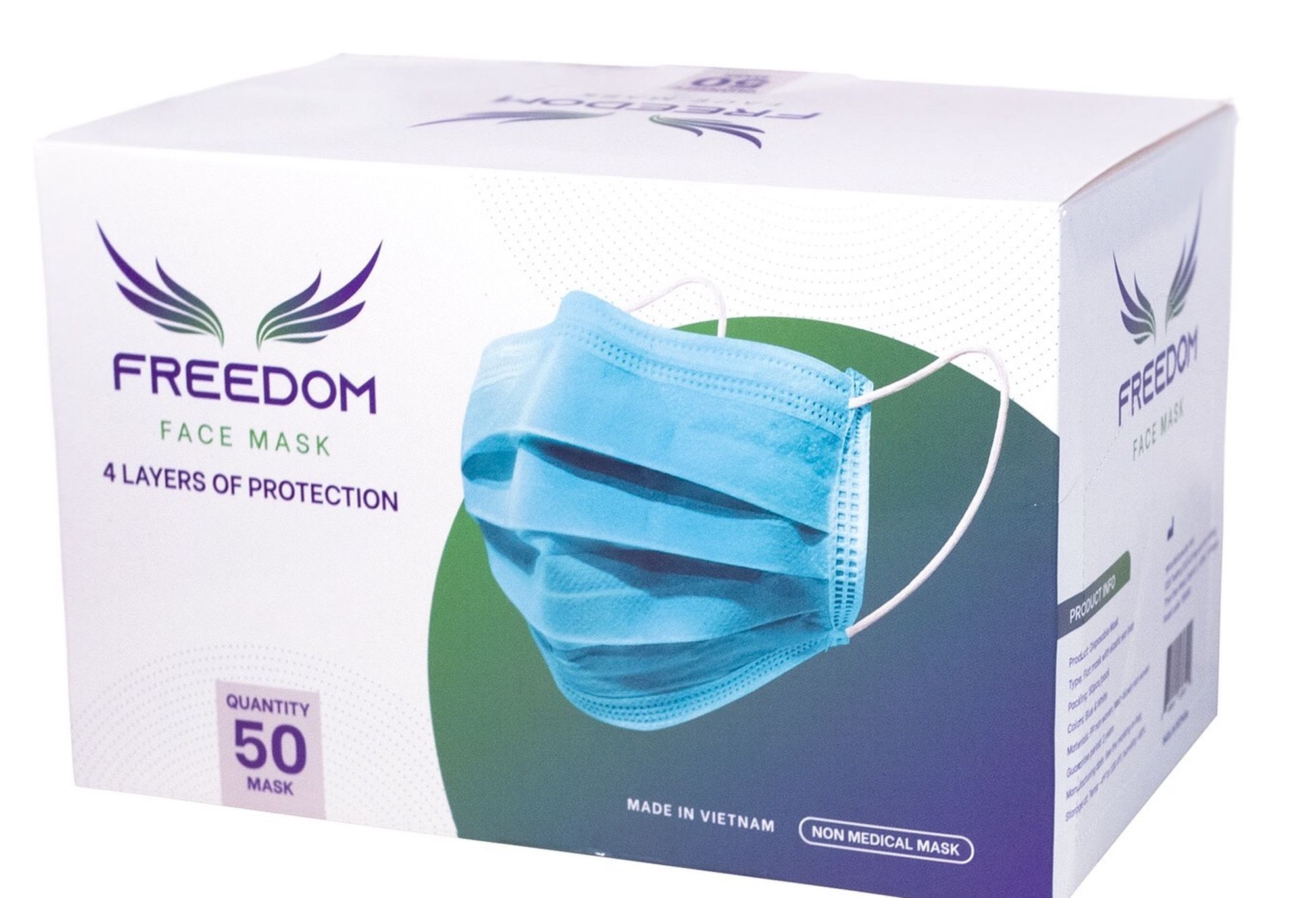 Freedom Face Mask 4 Layer Disposable Pack 50pcs