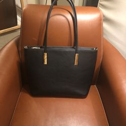 Large Black Leather Tote