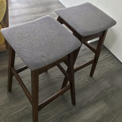 Wood Bar Height Barstool (SET OF 2)
