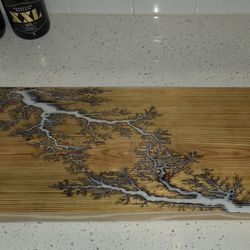 Handmade Fracture Burned Cutlery Board