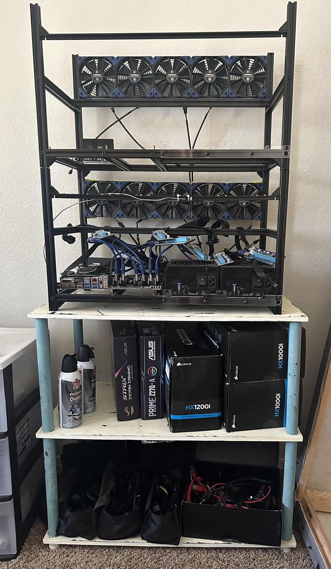 2 Fully Outfitted Cryptocurrency Mining Rigs