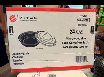 Microwavable containers with lid