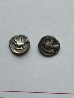 CHIMAERA, Lion with Goat head, Serpent Tail / DOVE. Sikyon. Greek Silver Coins 