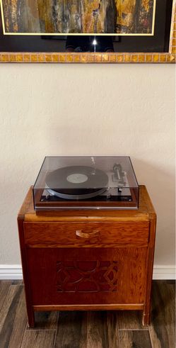 Vintage Art Deco Radio Speaker Cabinet / Side Table – Unrestored Oak Cabinet