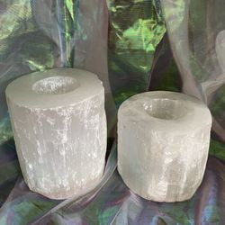 Quartz Candle Holders (2pc Set)
