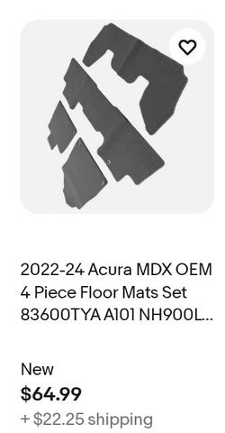 22-24 Acura MDX OEM Floor Matts