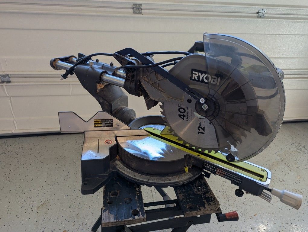 Ryobi 12 Inch Sliding Compound Miter Saw Chop Saw