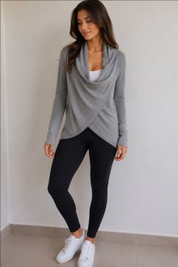 Lululemon Gray Asymmetrical Draped Cardigan