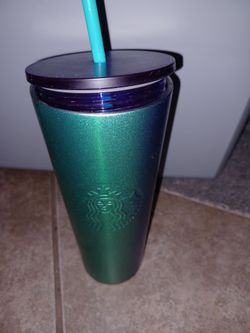 Starbucks 24 oz Green Iridescent Shimmer Tumbler Cold Cup