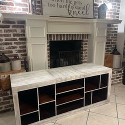 Beautiful Refiniahed Heavy 60 inch Low Media Console / Entertainment Center / Toy or Game Storage / Window Bench / Entryway Piece for Shoe Storage