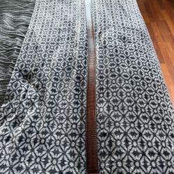 Torino Embossed Italian Kipskin Belt Size 36 Preowned USA Made 44" length $65