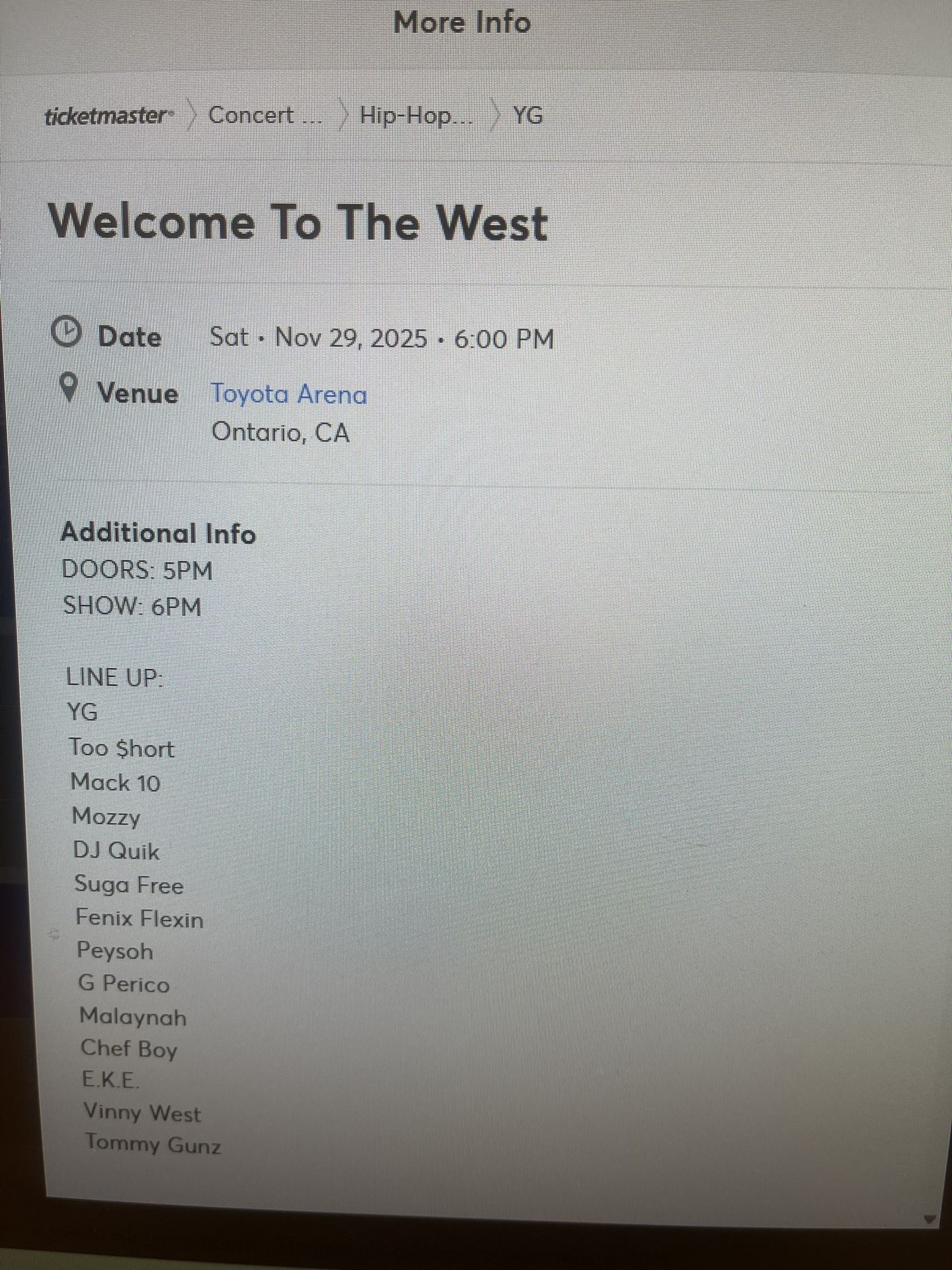 Welcome To West Concert