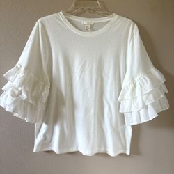 white cotton blouse size M new never worn 