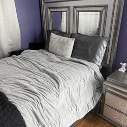Queen Bed frame W/ lights 