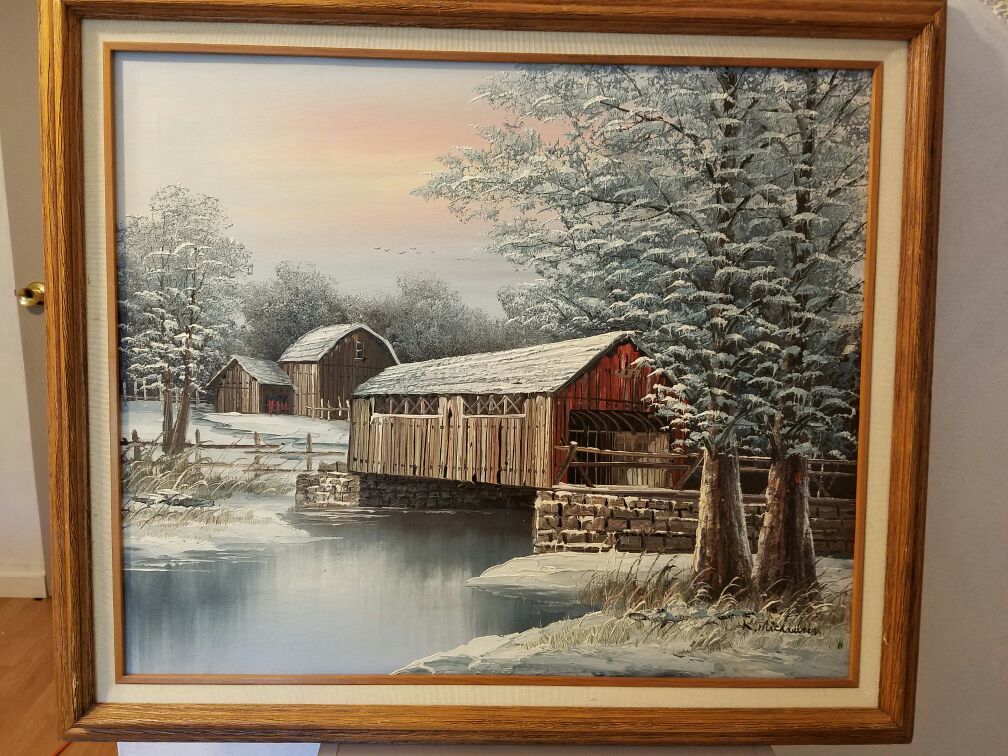 Vintage K Michaelson oil painting