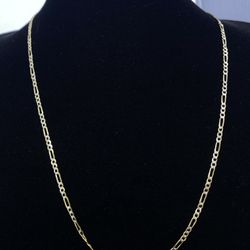 $700 Two Tone Gold Figaro Chain Necklace