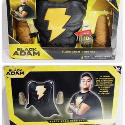 DC Comics, Black Adam Hero Set, Light-up Chest Plate, Gauntlets, Cape, 10+ Sounds, Black Adam Movie Kids Roleplay Costume for Boys and Girls Ages 4 an