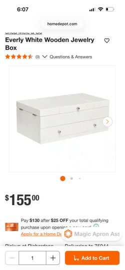 Everly White Wooden Jewelry Box