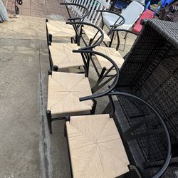 Set of 6 woven dinning chairs