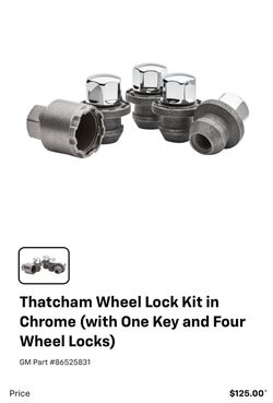GM Chevrolet Chrome Wheel Lock Kit OEM