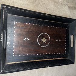 Vintage Chinese Wooden Serving Tray